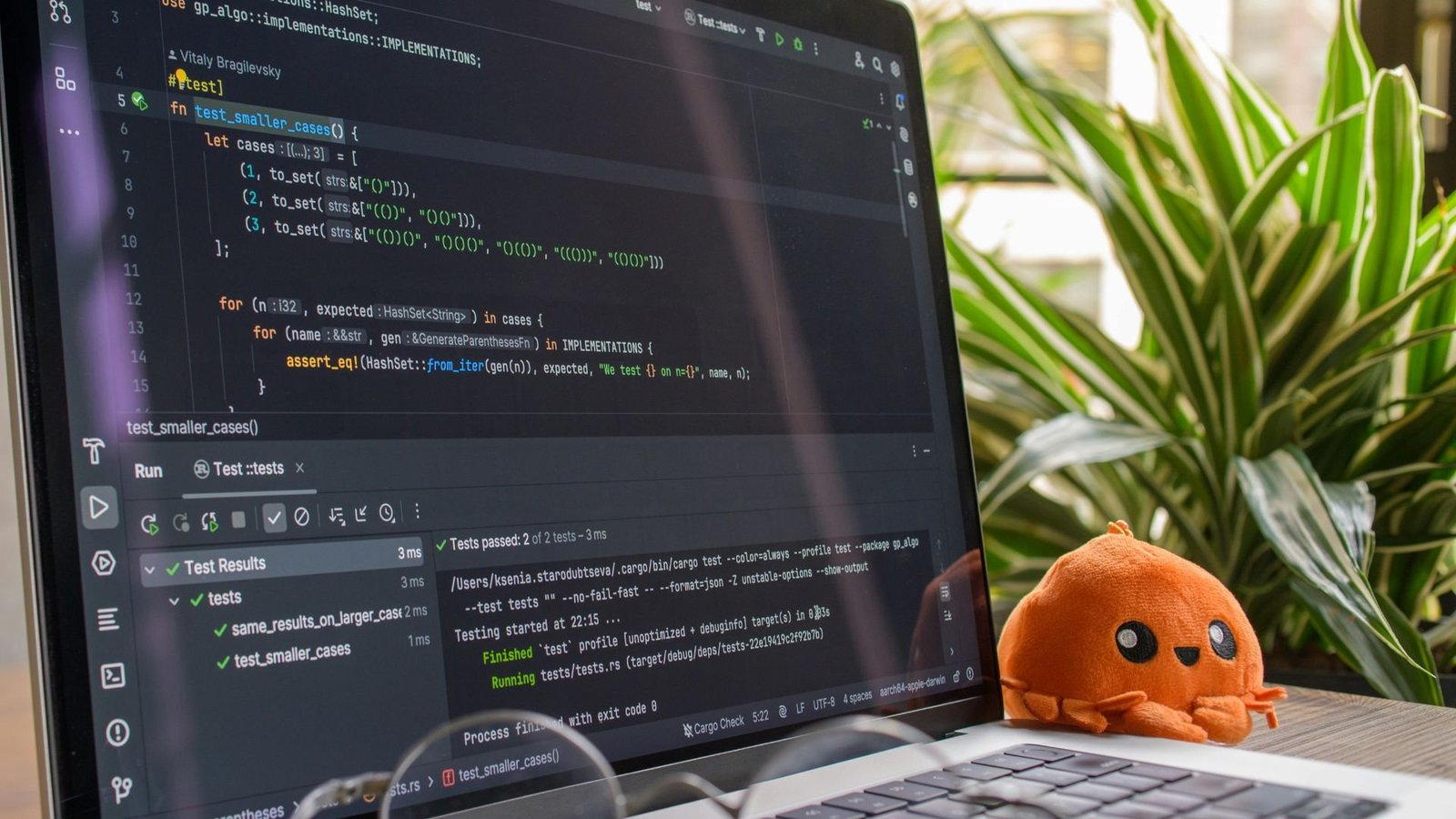 Workspace showing practical software development